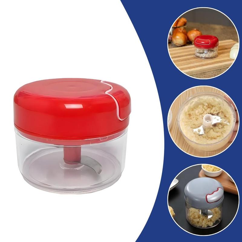Mini Processador Manual Alimentos Triturador De Alho Cebola Temperos Portátil Sem Energia Cozinha Prático Fácil Limpeza 200 ml